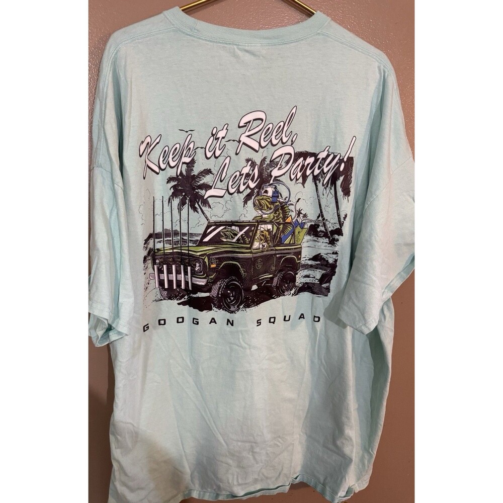 Googan Squad Bait Co Logo Black T-shirt Blue Keepin’ It Reel. 4XL Fishing